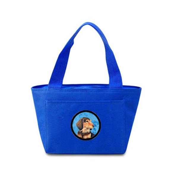 Carolines Treasures Carolines Treasures LH9391BU-8808 Blue Dachshund Zippered Insulated School Washable And Stylish Lunch Bag Cooler LH9391BU-8808